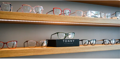 Ekspozytor czarny 1/3 na okulary 5 cm