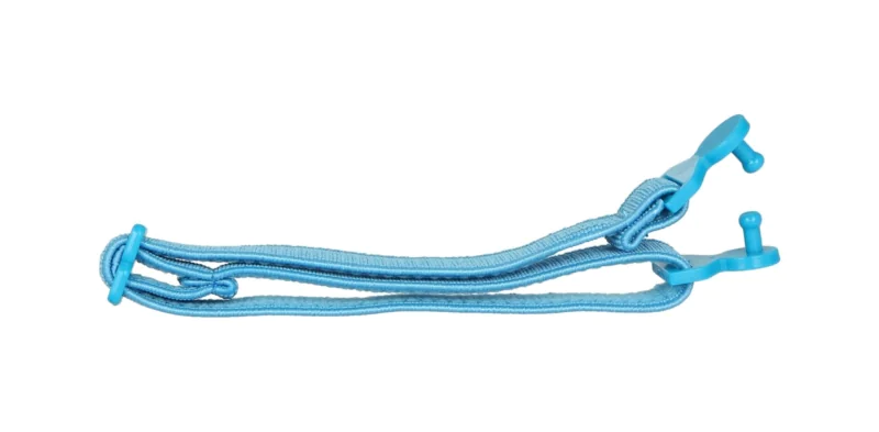 Regulowana gumka do okularów dziecięcych, niebieska z kołeczkiem na zatrzask do modeli 3055, 3059